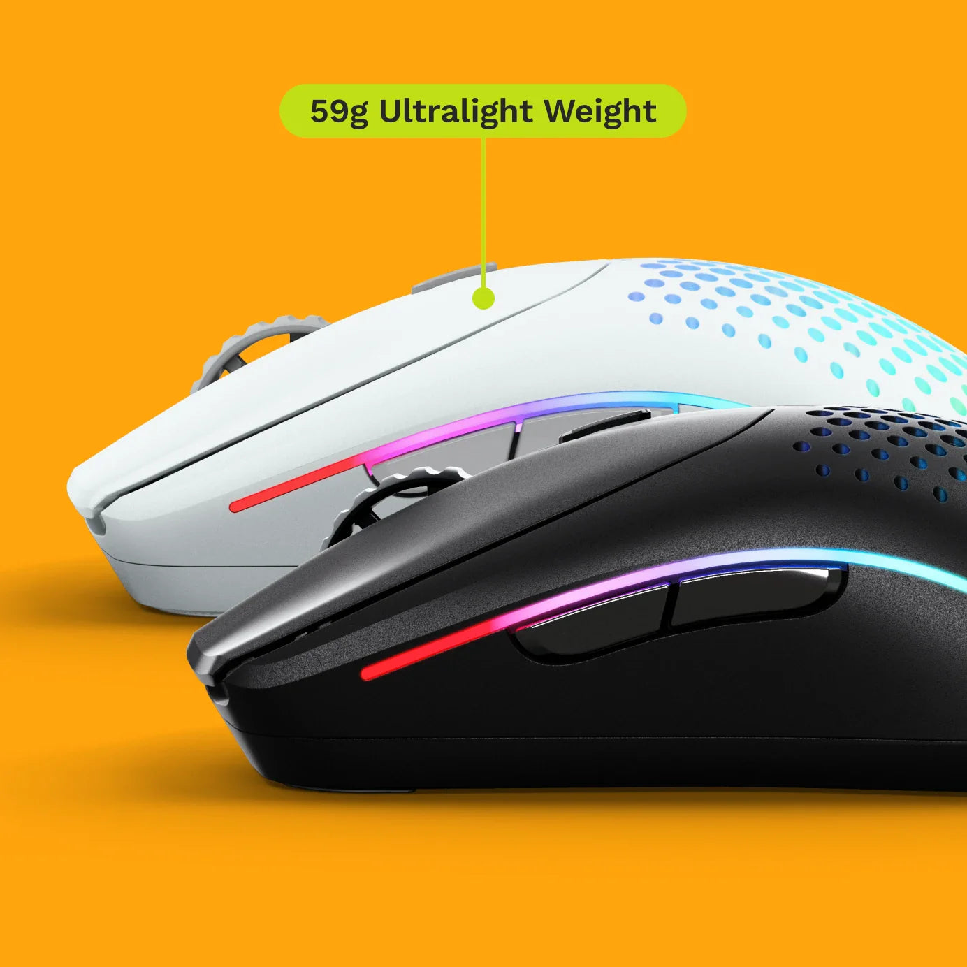 Glorious Model O 2 Wireless Gaming Mouse Dual Mode 2.4GHz & Bluetooth Wireless 68g Superlight with 26k BAMF 2.0 Sensor 25 Model O 2 Wireless mice in both black and white weigh an ultralight 59 grams